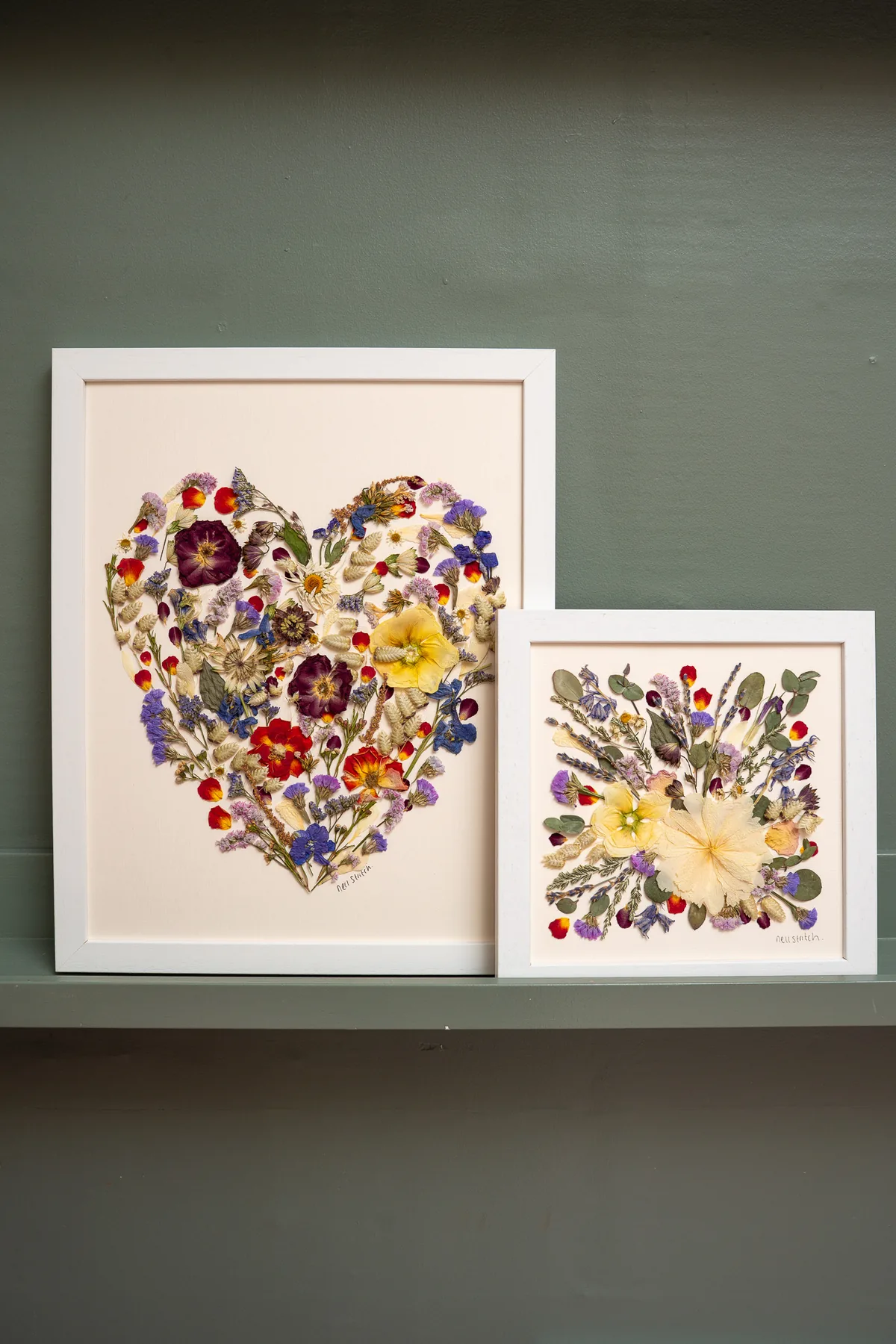 Love Always, 8 x 8 inch keepsake beside a 14 x 11 inch piece