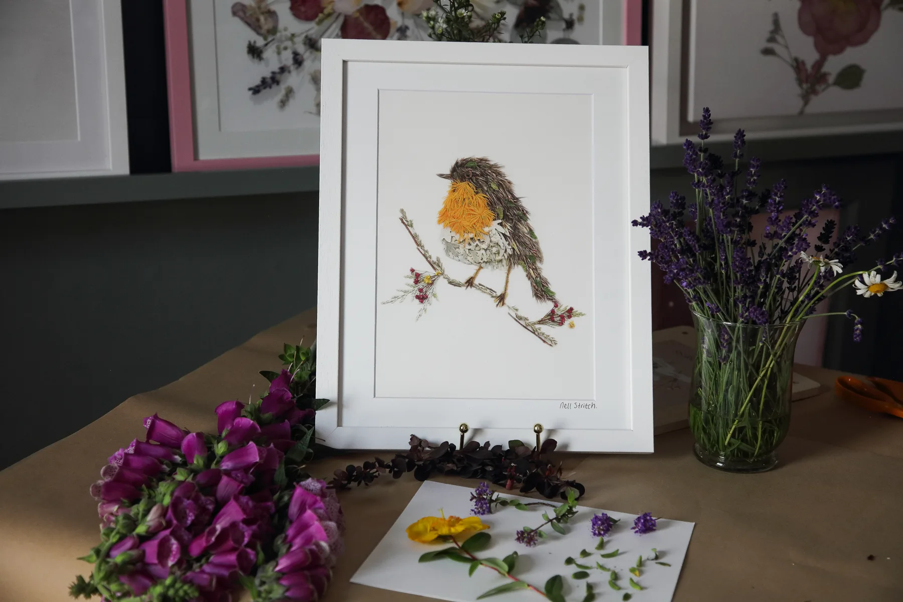Pressed Flowers by Nell prints, cards and framed pieces