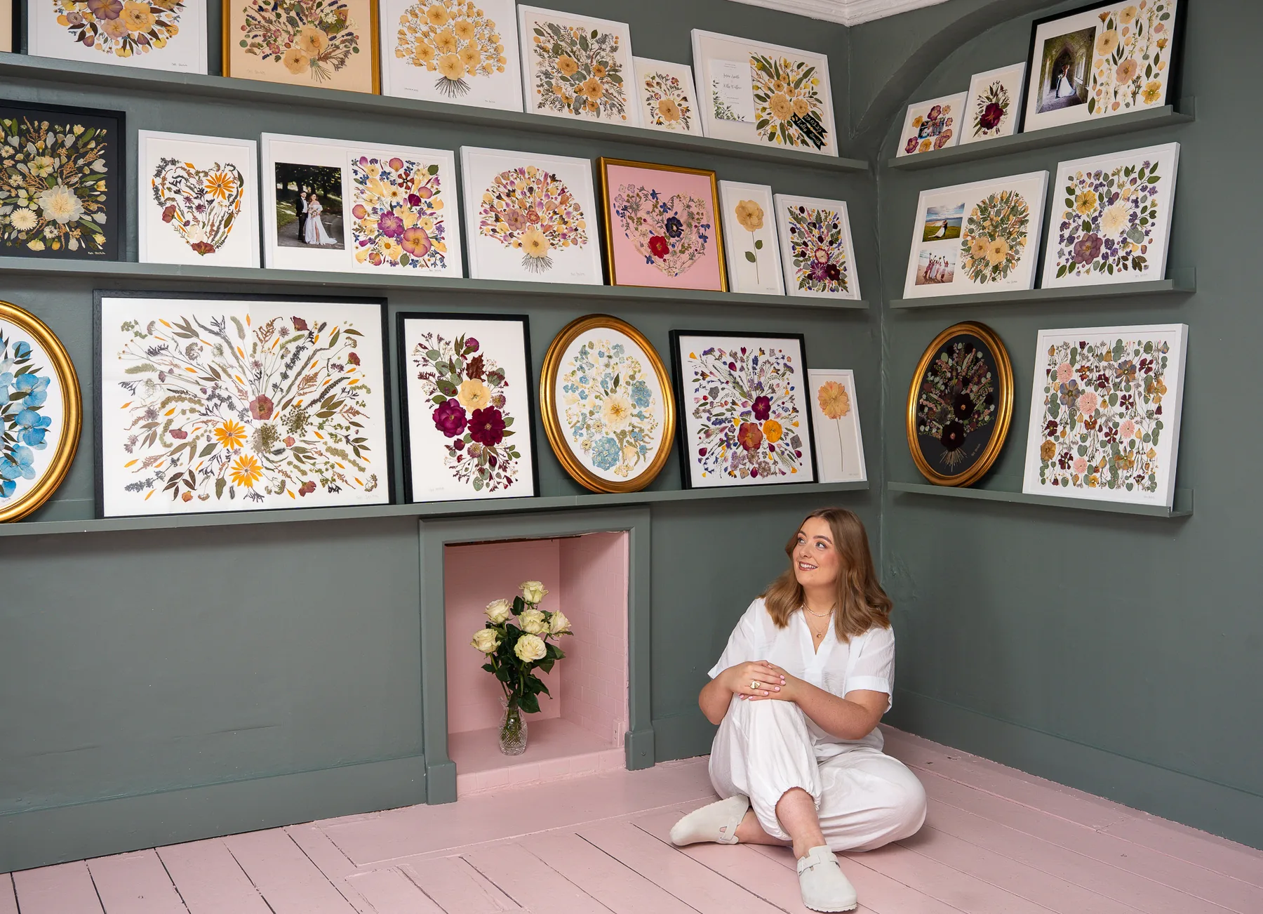 Nell seated in the studio