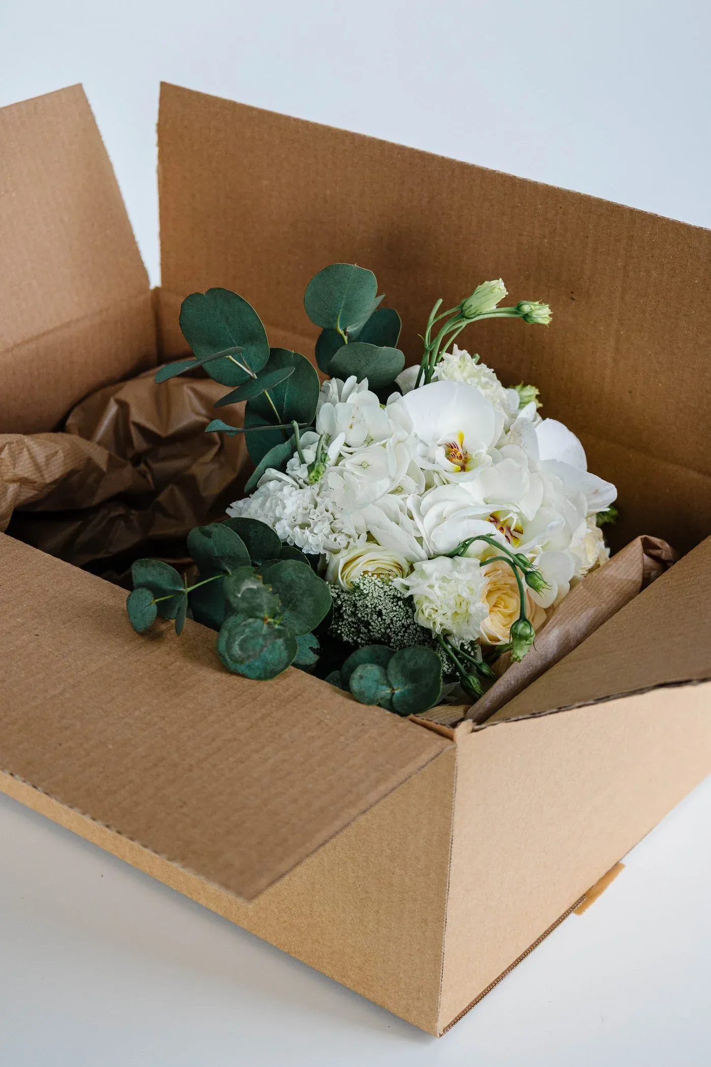 A bouquet arriving at the studio