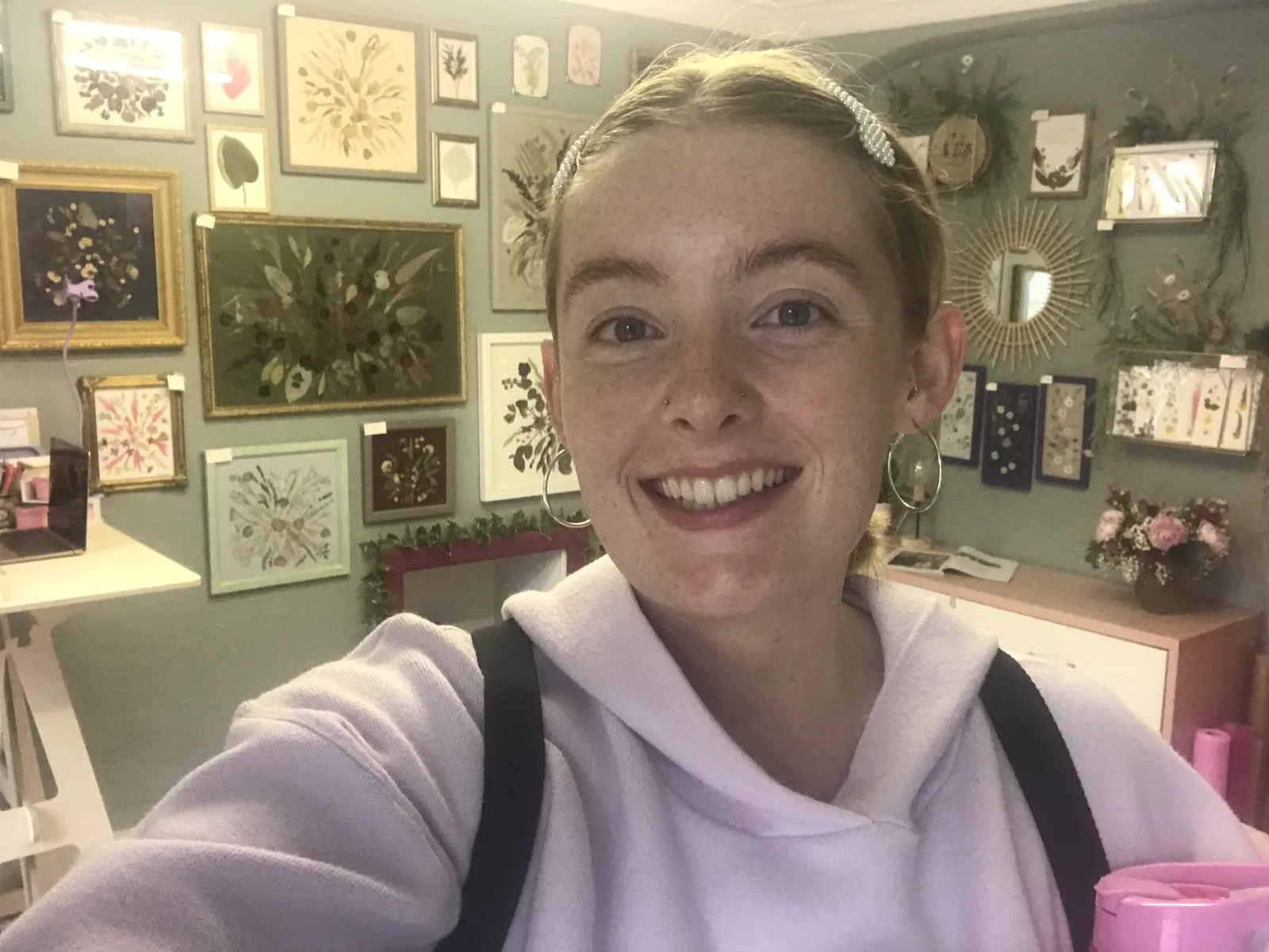 Nell smiling in her first studio