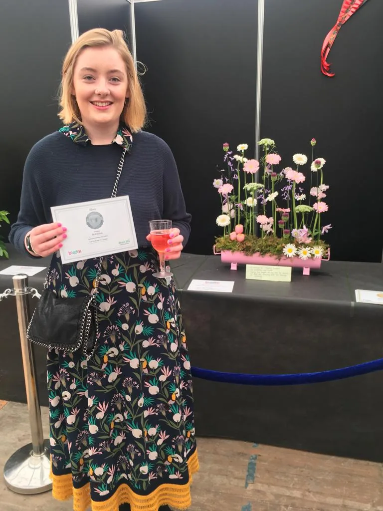 Nell with her Silver Medal certificate at Bloom 2018