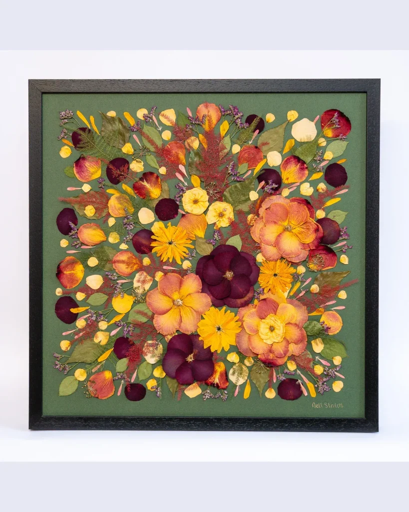 The same bouquet pressed and framed by Nell