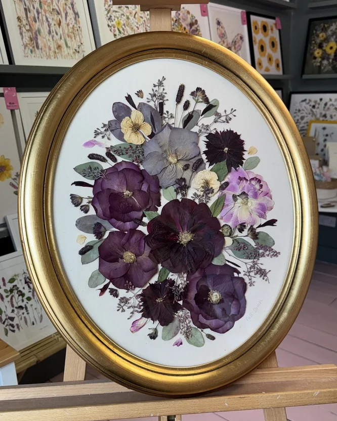 The same bouquet pressed and framed by Nell