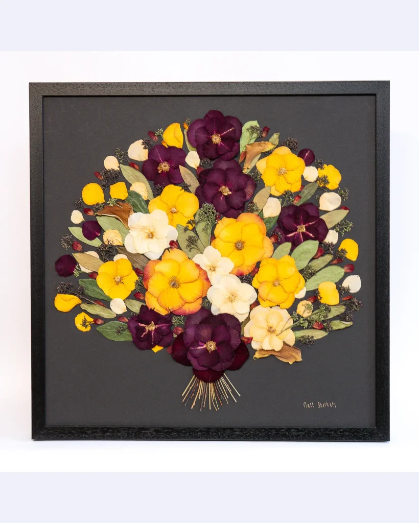 The same bouquet pressed and framed by Nell