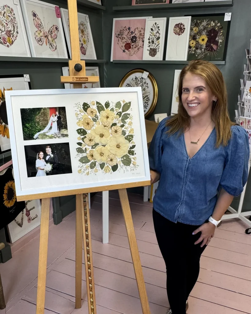 The same bouquet pressed and framed by Nell