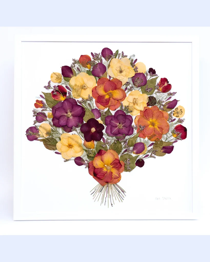 The same bouquet pressed and framed by Nell