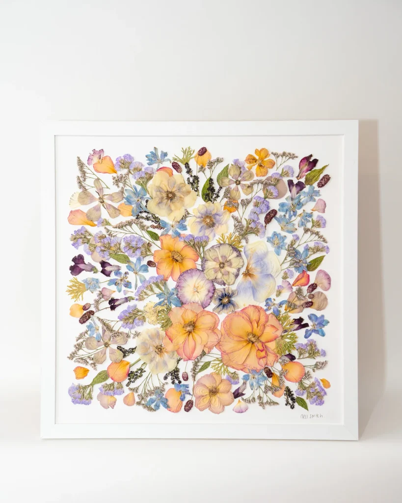 The same bouquet pressed and framed by Nell
