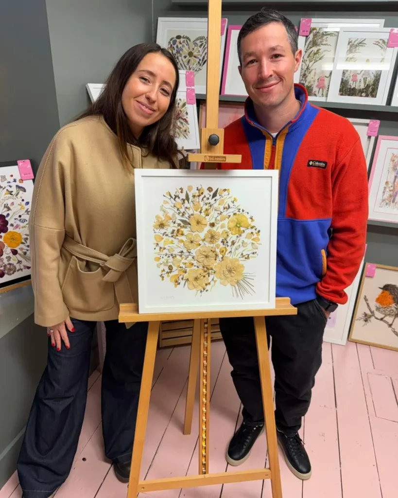 The same bouquet pressed and framed by Nell