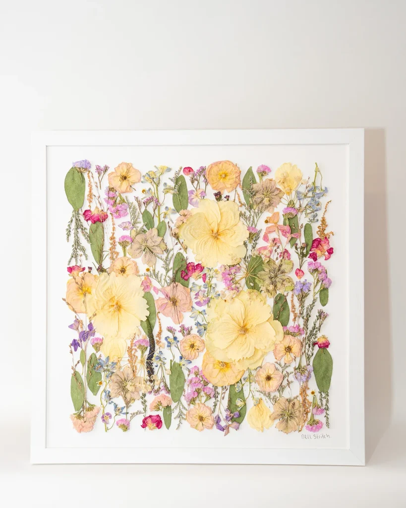 The same bouquet pressed and framed by Nell