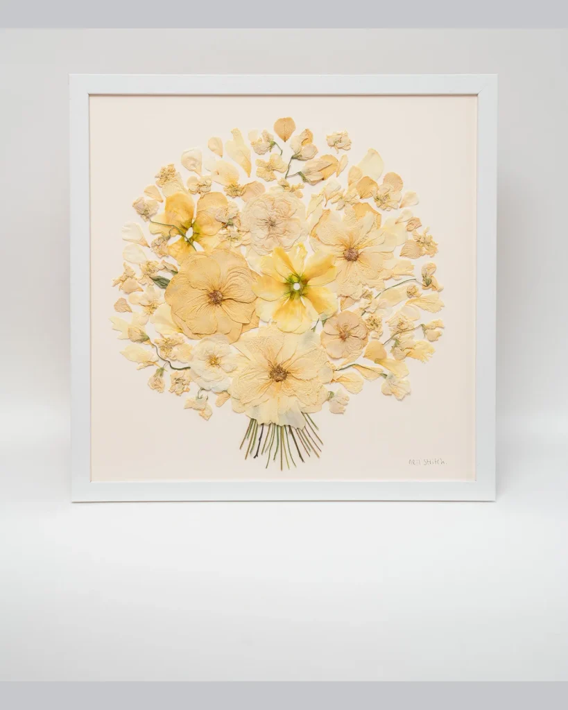 The same bouquet pressed and framed by Nell