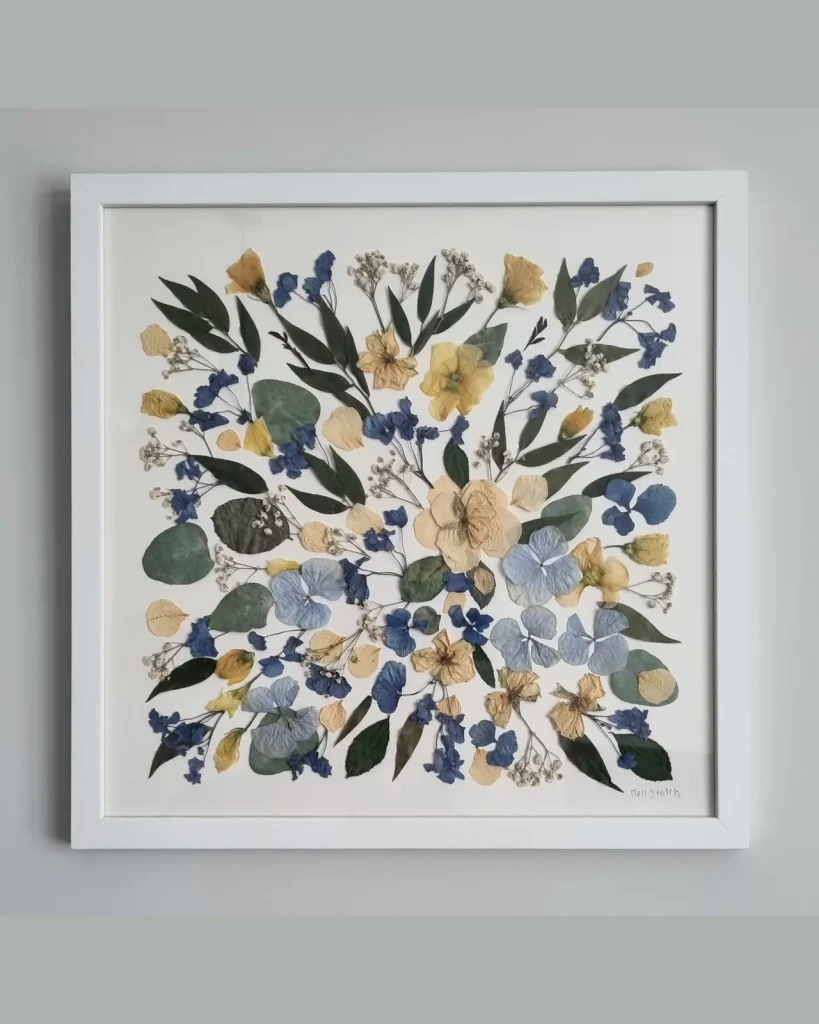 The same bouquet pressed and framed by Nell