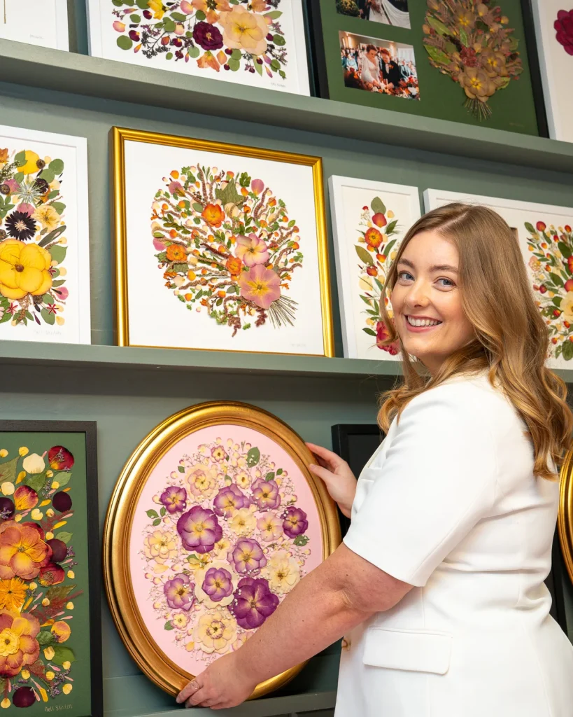 The same bouquet pressed and framed by Nell