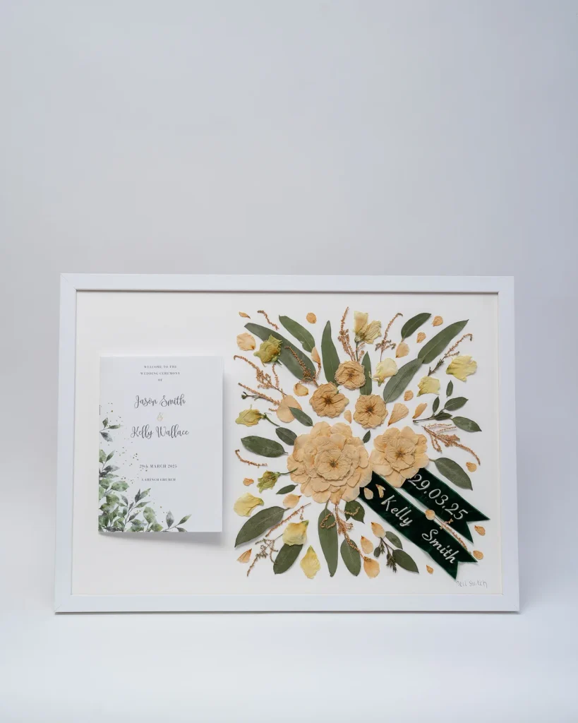 The same bouquet pressed and framed by Nell