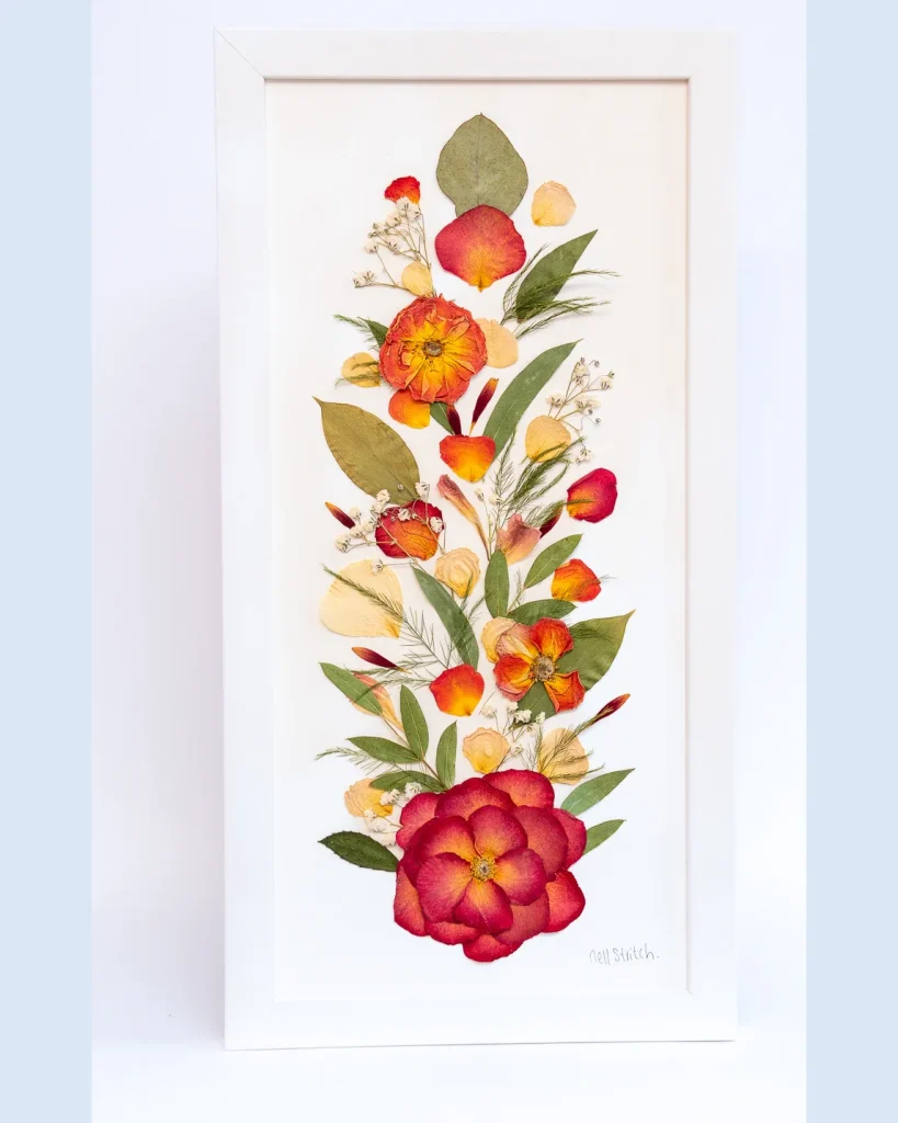 The same bouquet pressed and framed by Nell