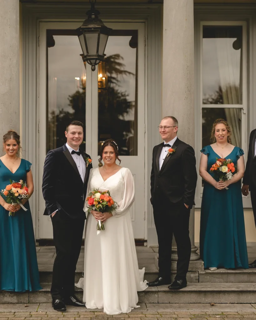 A bride’s bouquet on her wedding day