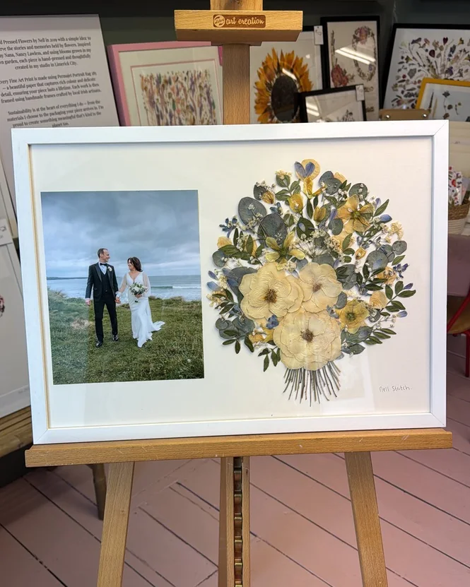 The same bouquet pressed and framed by Nell