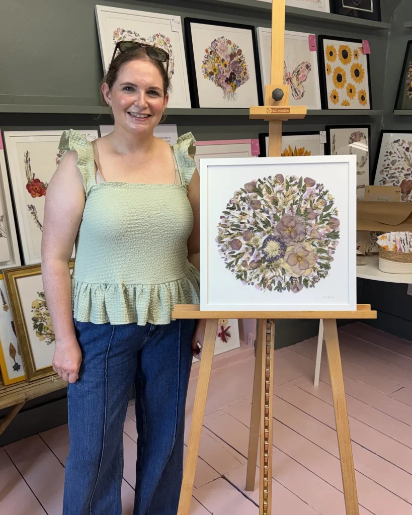 The same bouquet pressed and framed by Nell