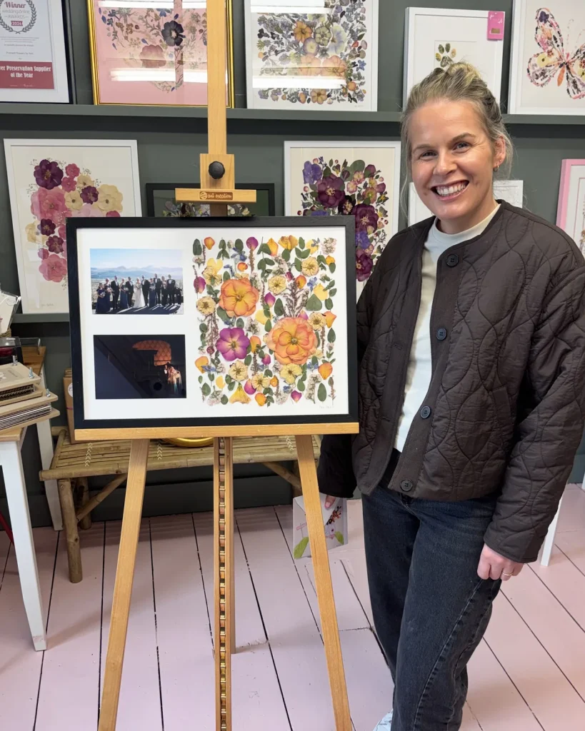 The same bouquet pressed and framed by Nell