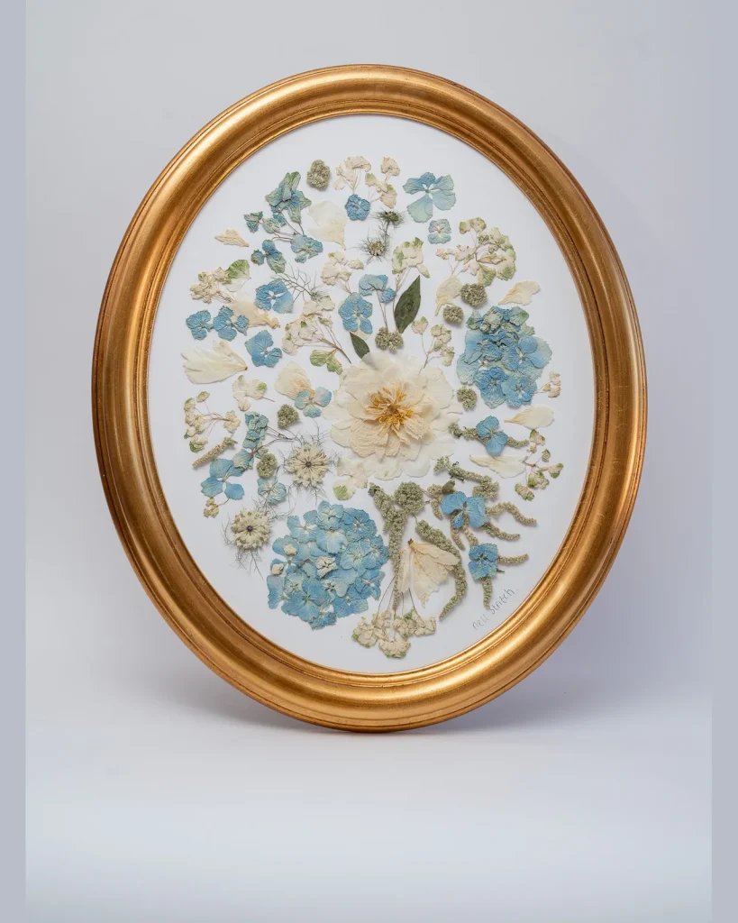 The same bouquet pressed and framed by Nell