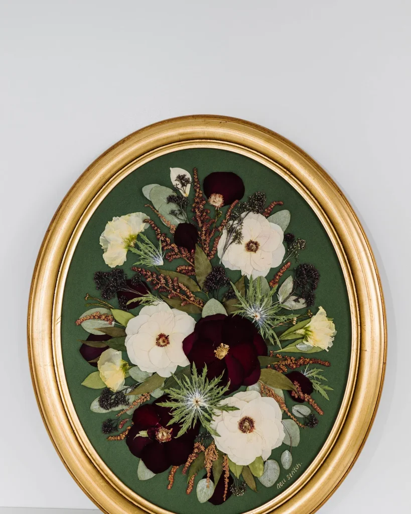 The same bouquet pressed and framed by Nell