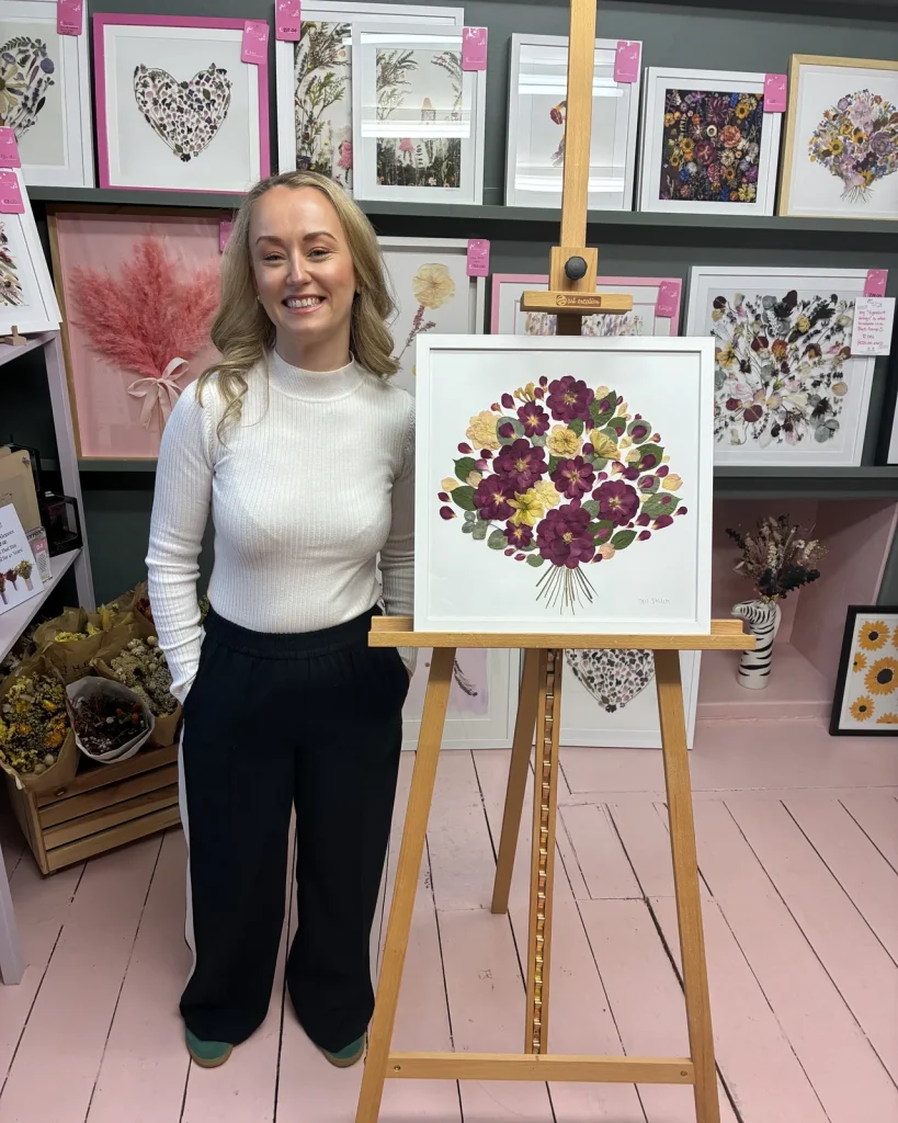 The same bouquet pressed and framed by Nell