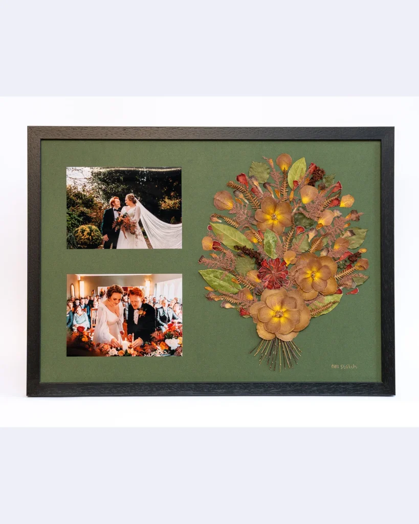 The same bouquet pressed and framed by Nell