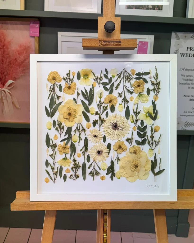 The same bouquet pressed and framed by Nell
