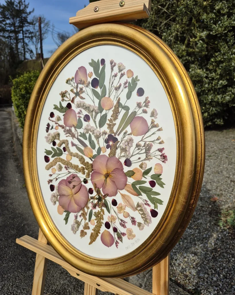 The same bouquet pressed and framed by Nell
