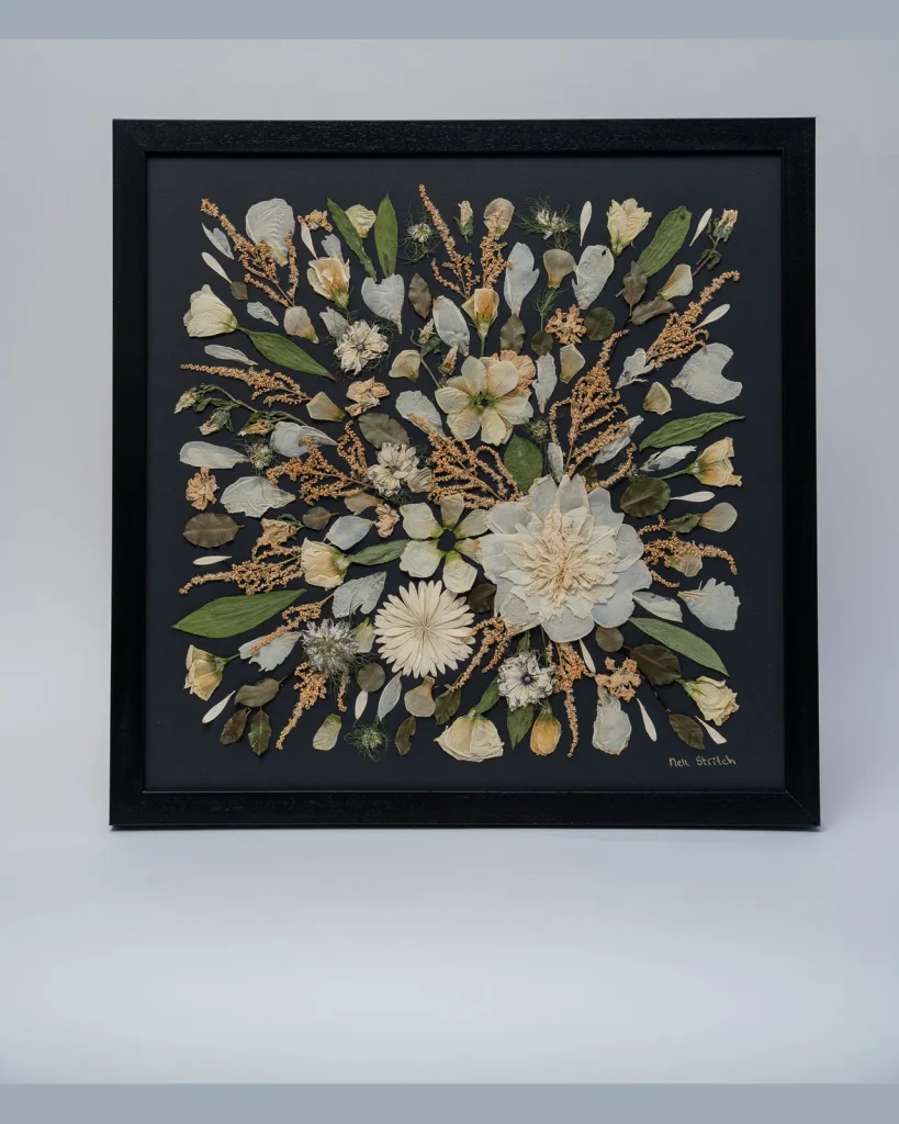 The same bouquet pressed and framed by Nell