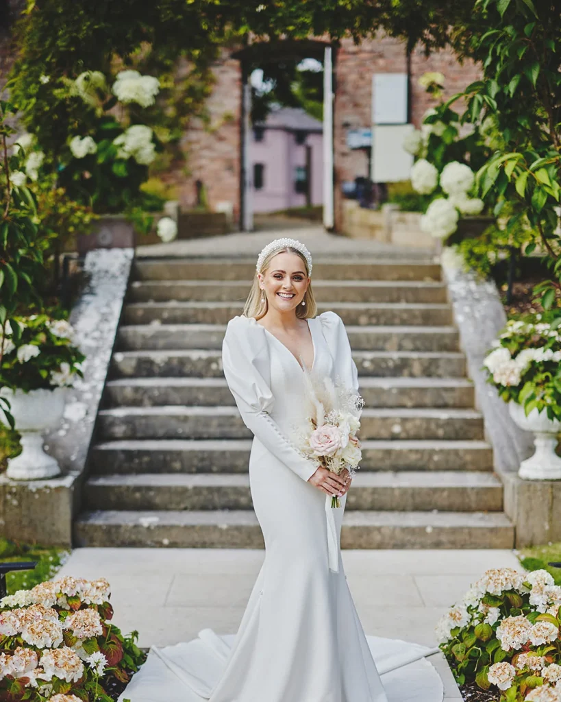 A bride’s bouquet on her wedding day