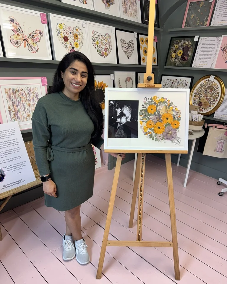 The same bouquet pressed and framed by Nell