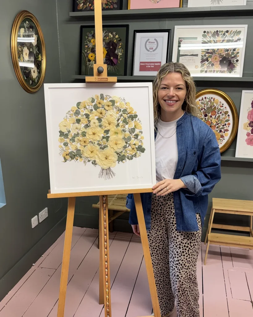 The same bouquet pressed and framed by Nell