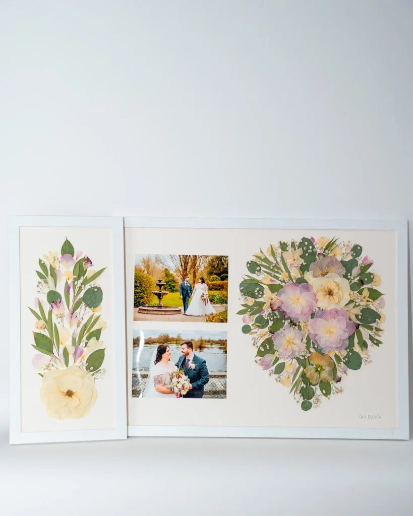 The same bouquet pressed and framed by Nell