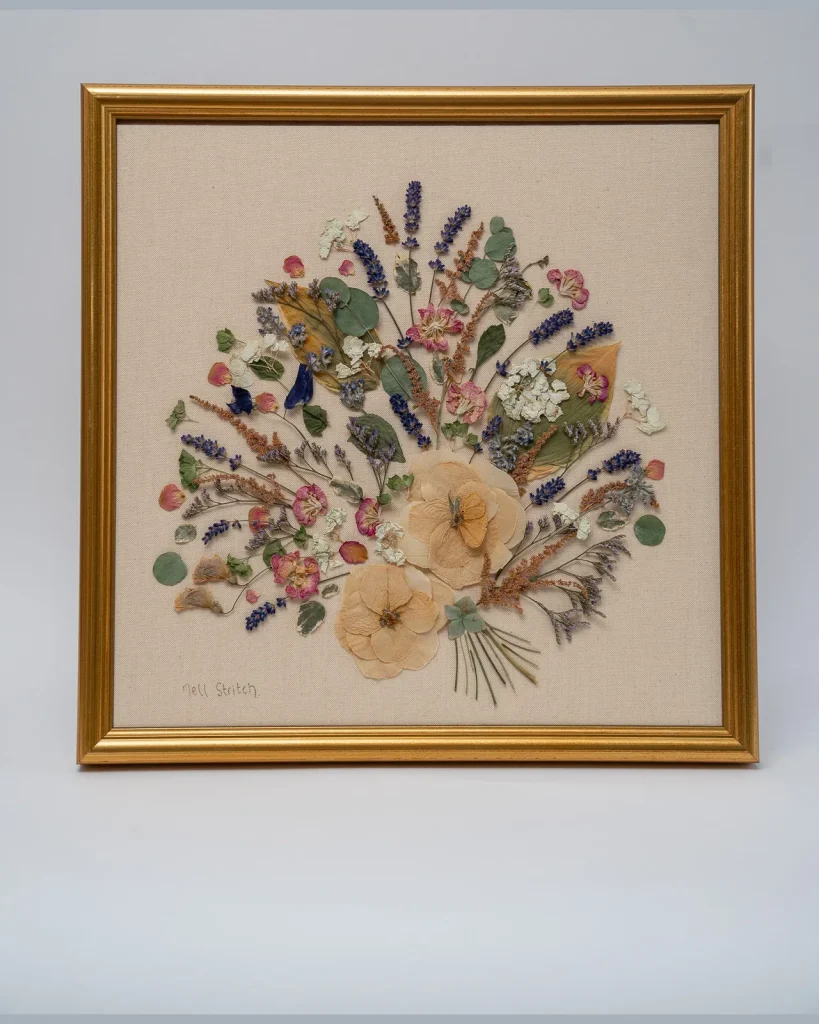 The same bouquet pressed and framed by Nell
