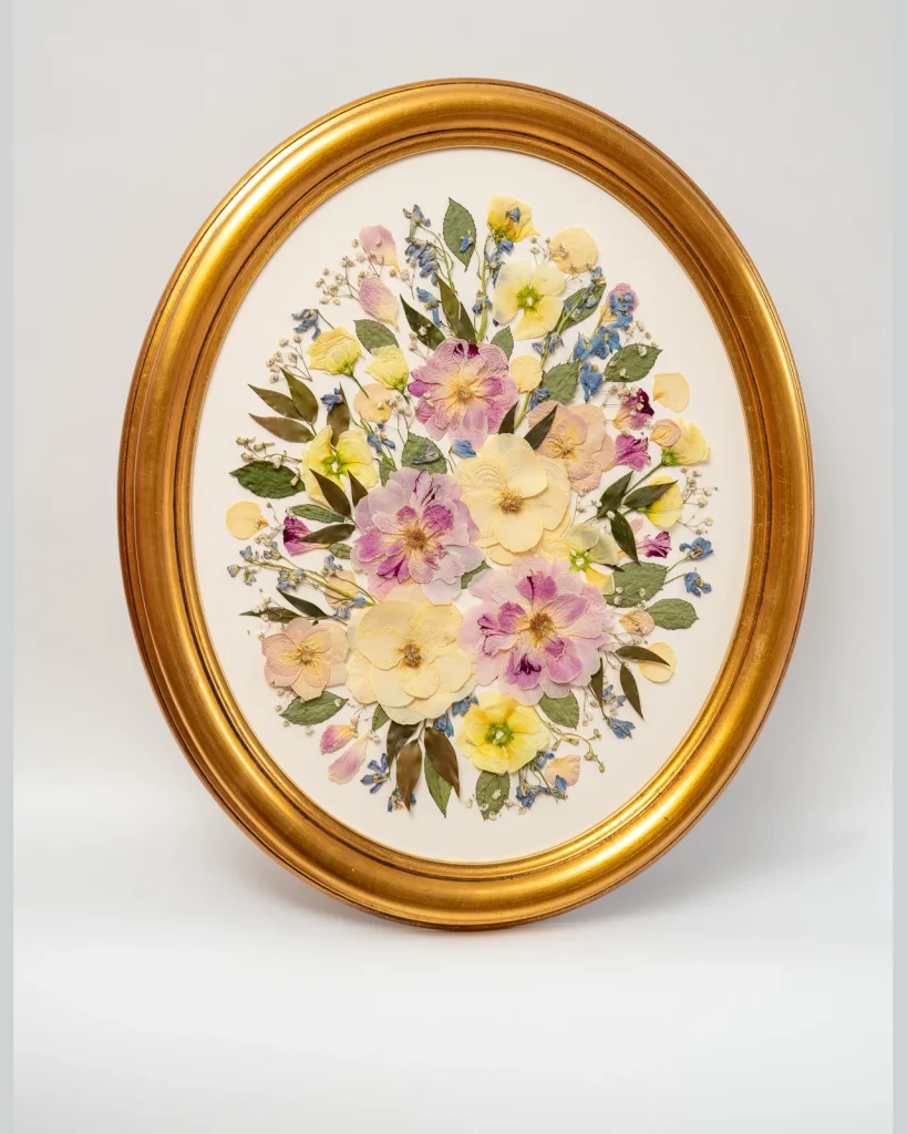 The same bouquet pressed and framed by Nell