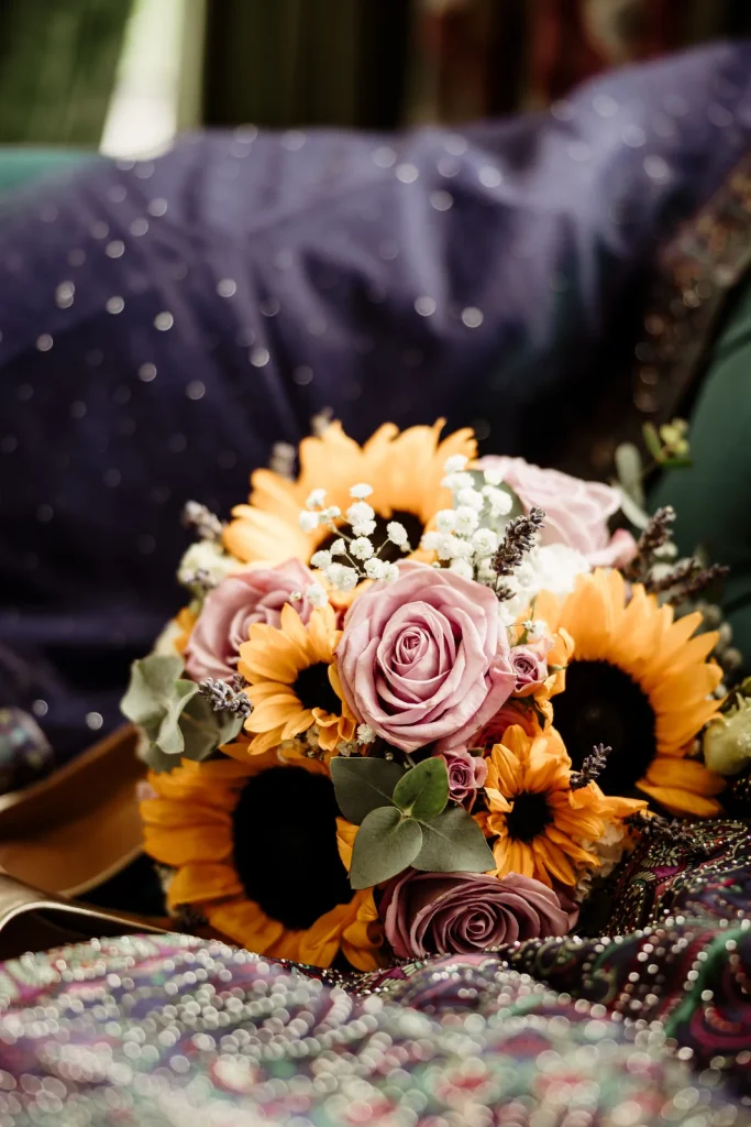 Ritikaโs bouquet before pressing
