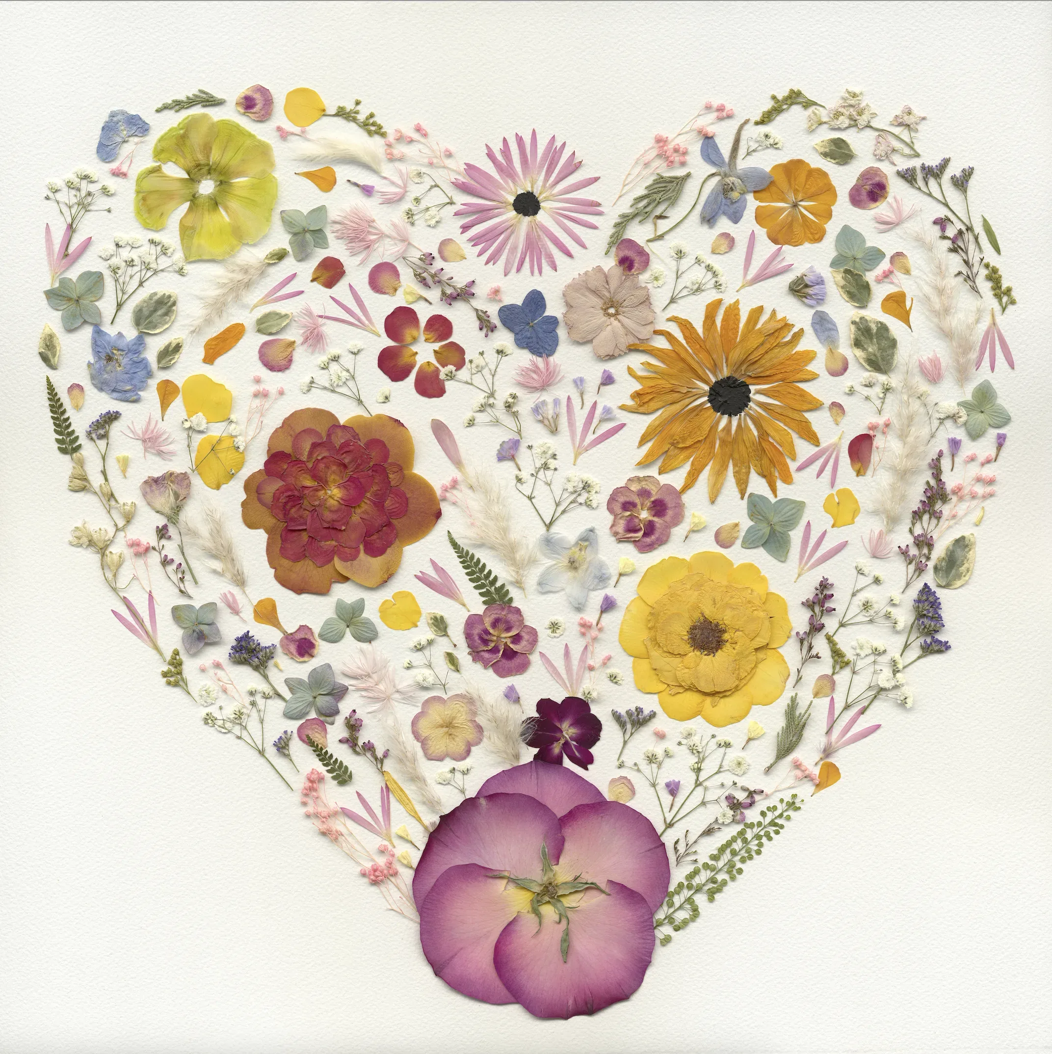 For A Lifetime, a pressed flower heart