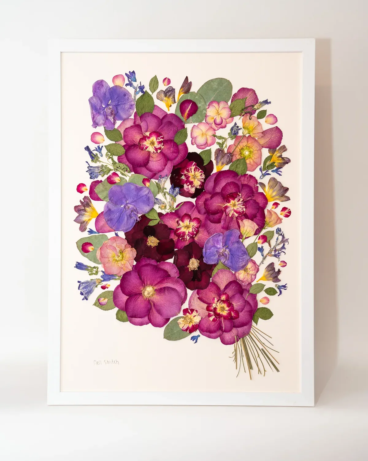 Rectangular pressed bouquet, 21 x 15 inch
