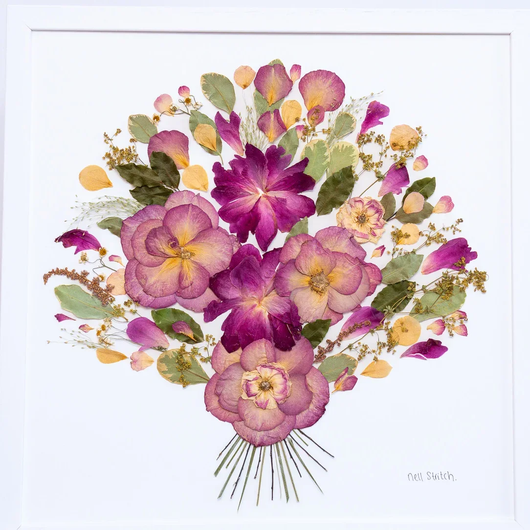 Square pressed bouquet
