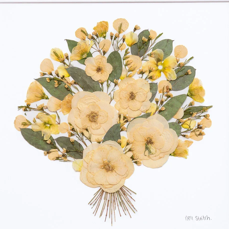 Square pressed bouquet