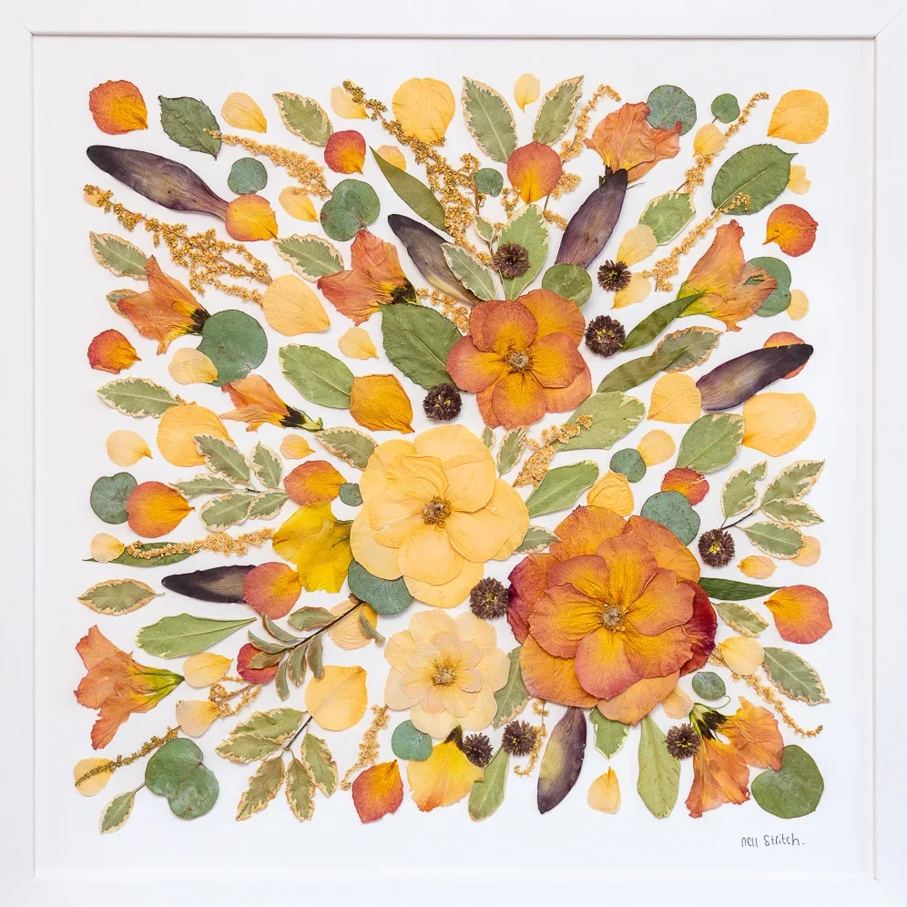 Square pressed bouquet