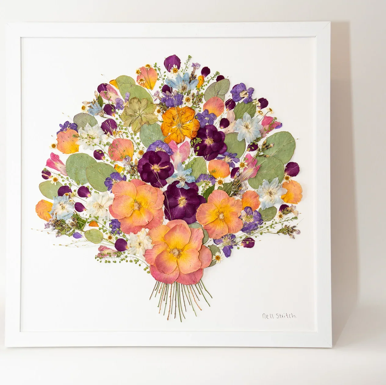 Square pressed bouquet