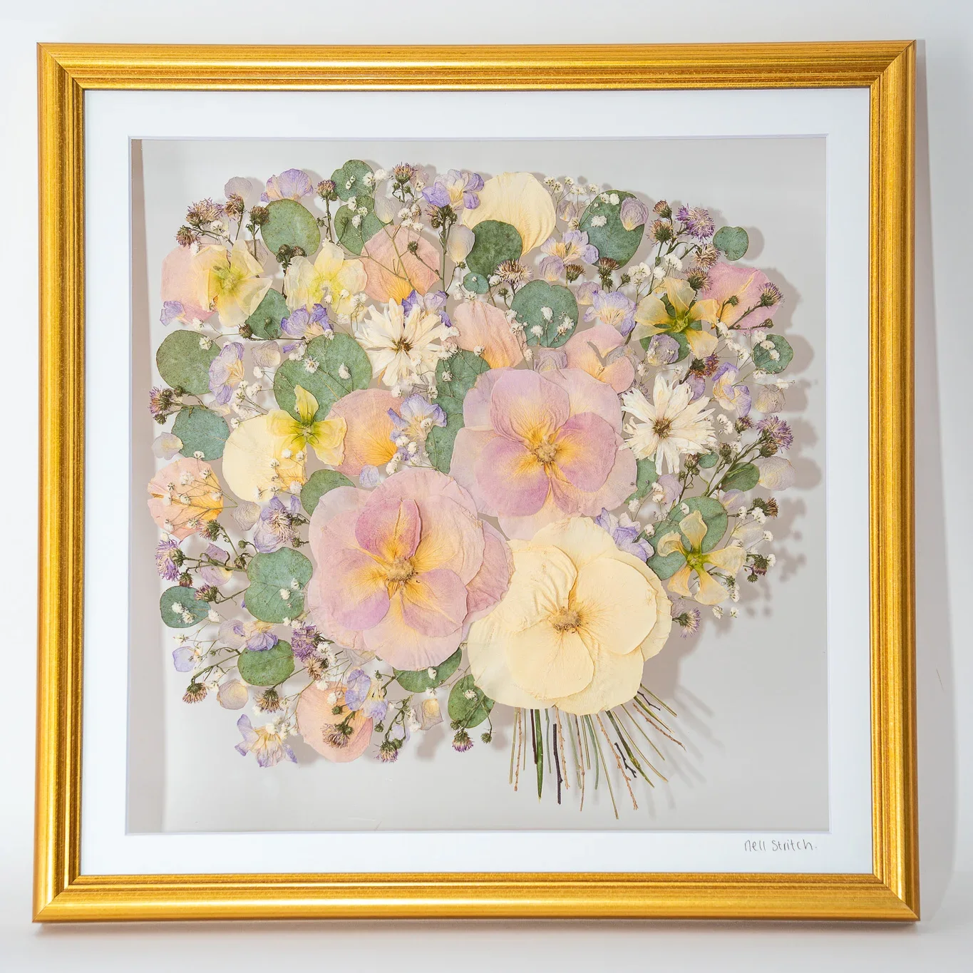 Square pressed bouquet