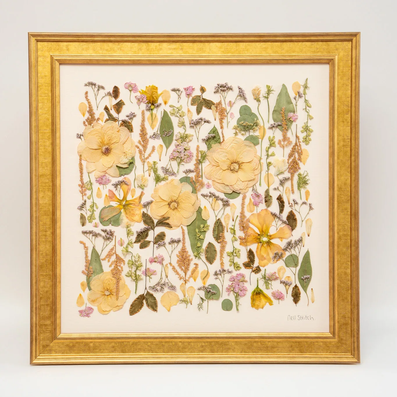 Square pressed bouquet