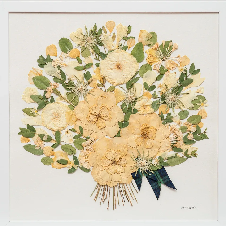 Square pressed bouquet
