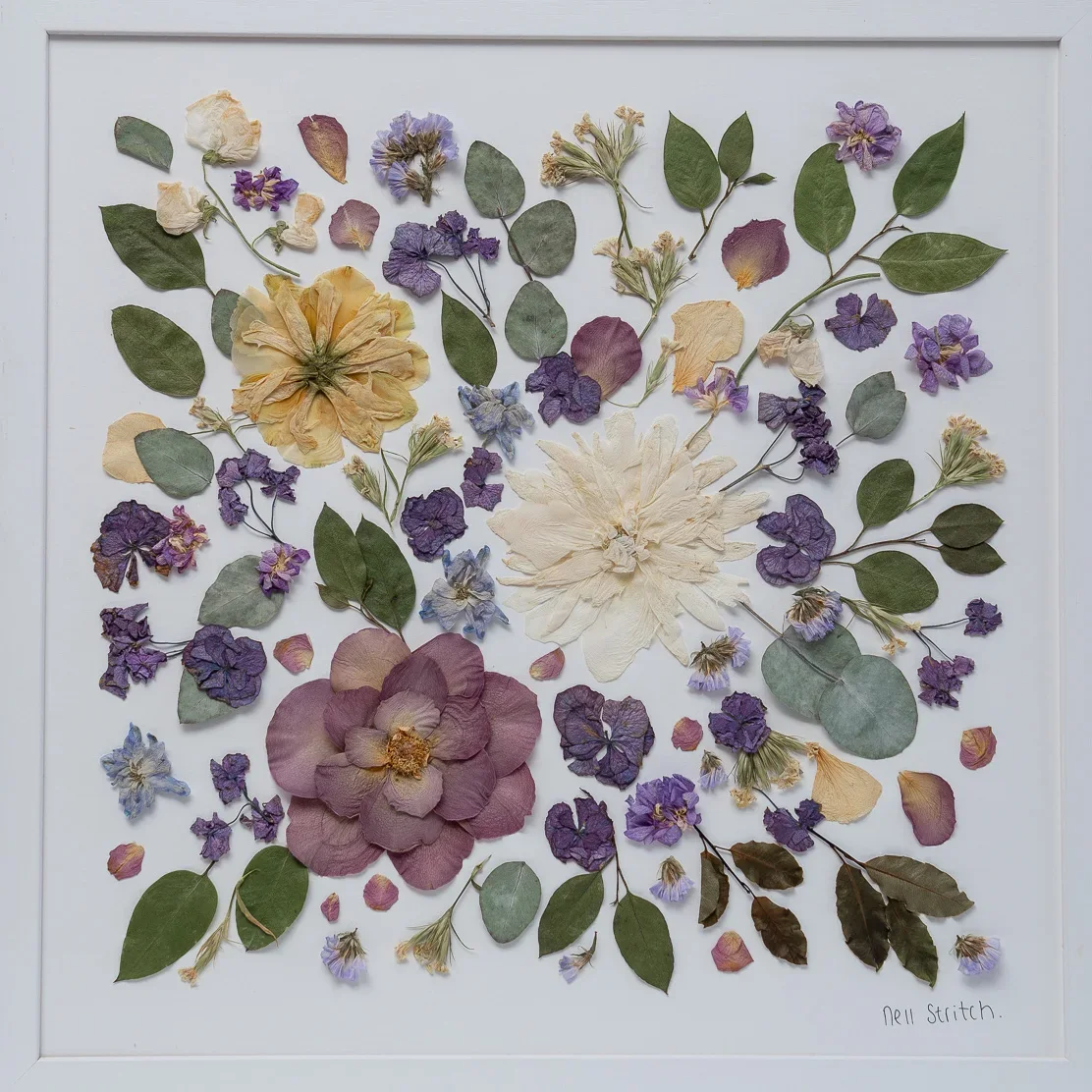 Square pressed bouquet
