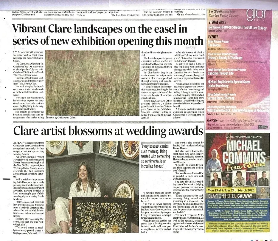 Clare Champion: Clare artist blossoms at wedding awards