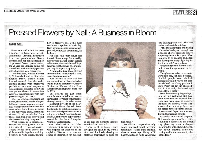 Limerick Voice: Pressed Flowers by Nell, a business in bloom