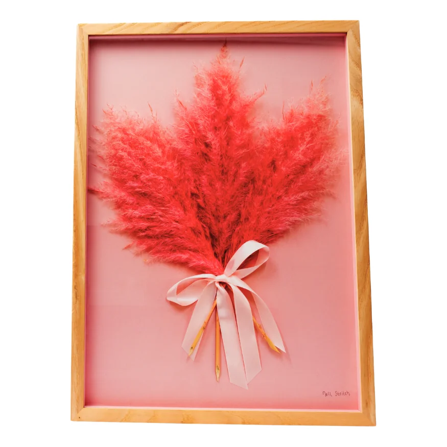 The Best, pressed flower art in a white frame